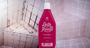 leite de rosas para limpeza de revestimentos