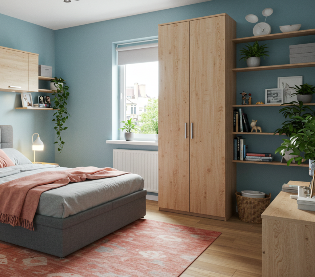 Usar as paredes de maneira inteligente - organizar quarto casal pequeno