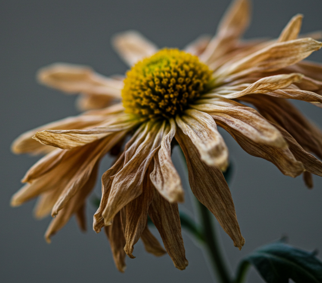 Recupere o crisântemo murcho