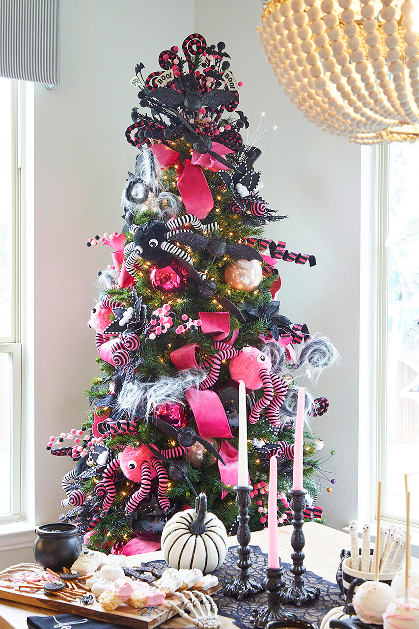 decoração de árvore de natal para halloween