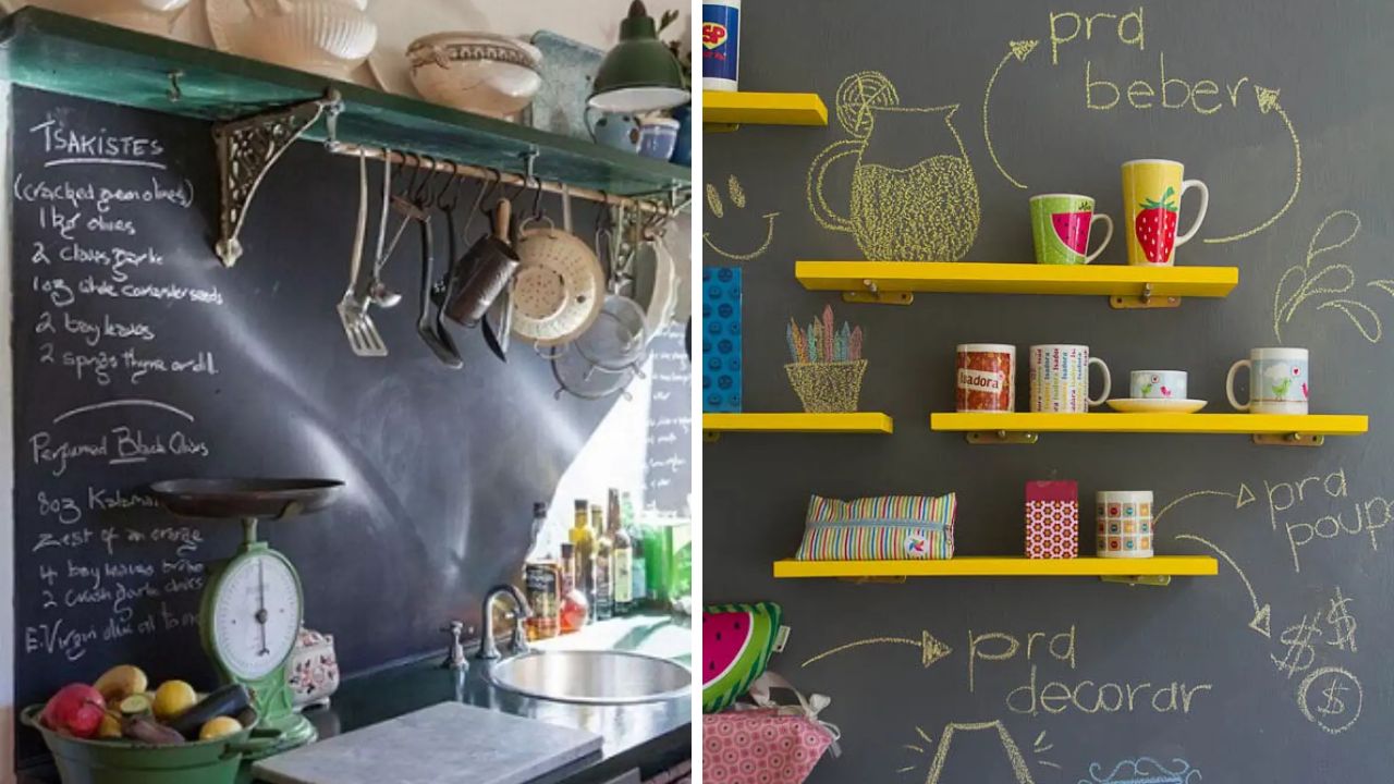 tinta de quadro-negro na cozinha