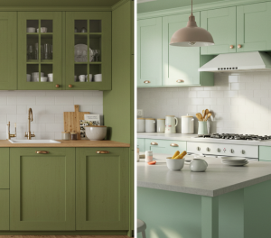 tons de verde cozinha