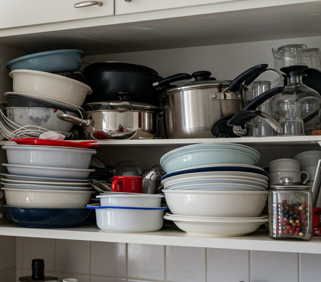 Armazenar itens de uso raro - Organizar armário cozinha