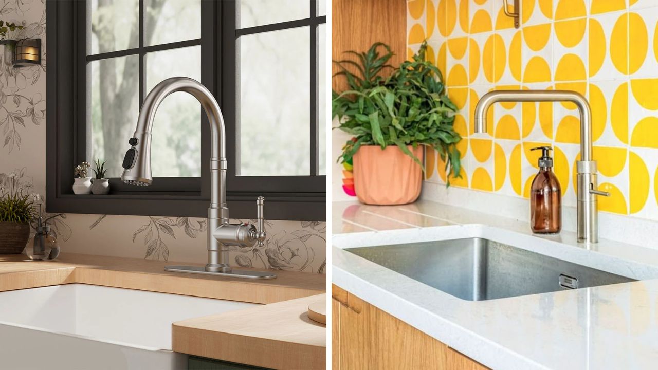 torneiras retrô na cozinha