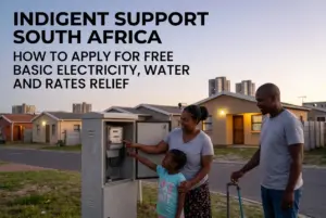 Família olhando para o medidor de energia, educação financeira